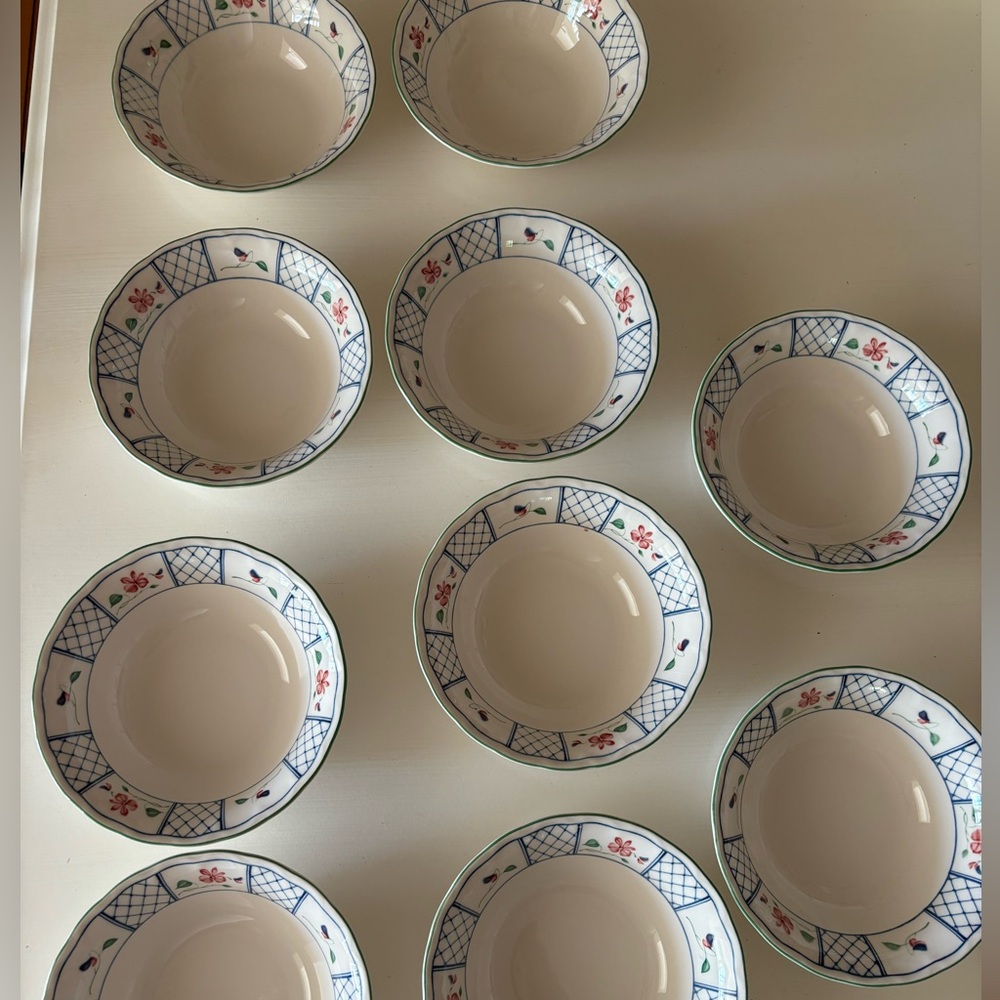 Vintage Provincial Designs Avondale by NIKKO Set of 10 Bowls Japan Hand Paint